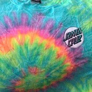 Lrg womans crop top tie dye. Santa Cruz brand